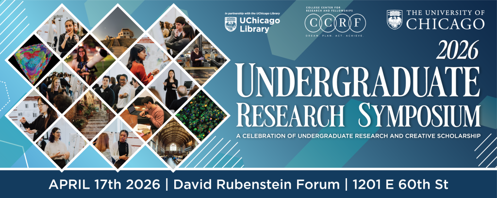 Varied images of student research with text advertising the 2026 Undergraduate Research Symposium